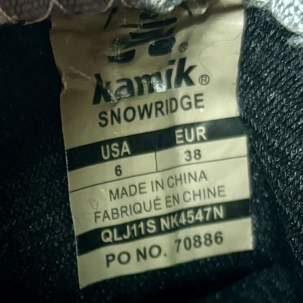 Kamik Winter Snow Boots Youth Girls Size 6 Snowridge White Gray Wool Insulated - Picture 6 of 6